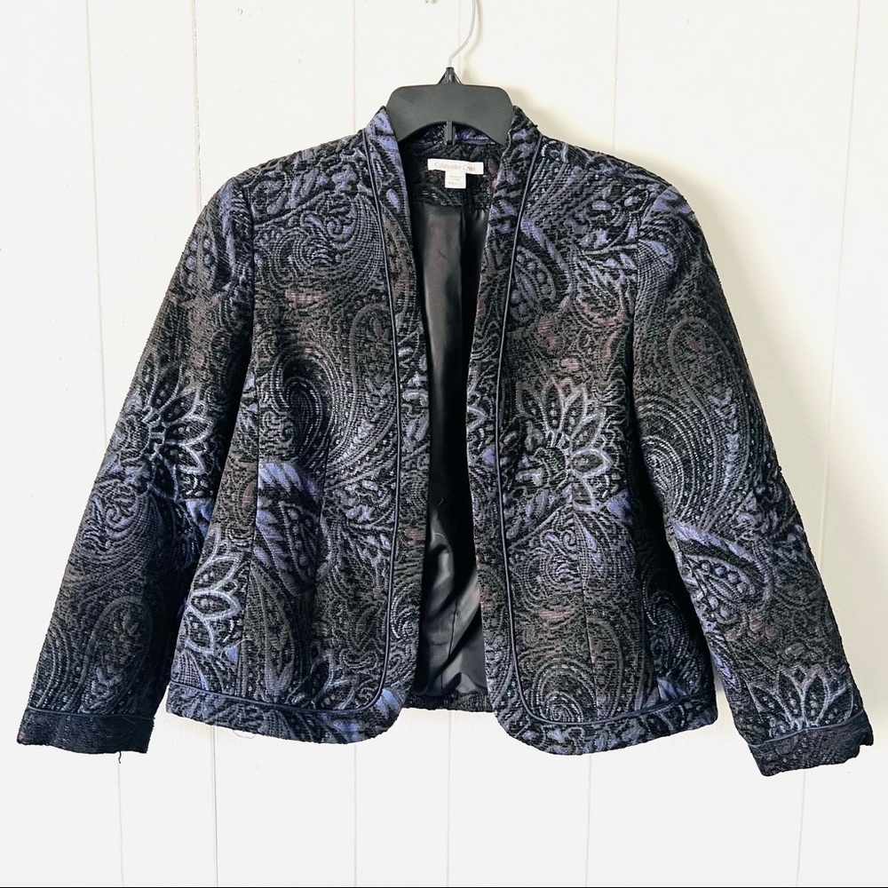 Coldwater Creek Twilight Paisley Blazer Jacket PM 10-12